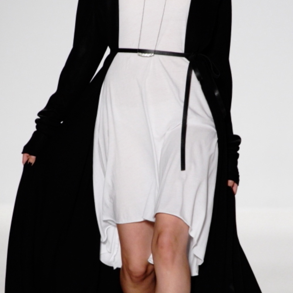 Mark & Estel Cascade Maxi Coat Long Open Drape Jersey Cardigan Oversized Jacket - Picture 2 of 9